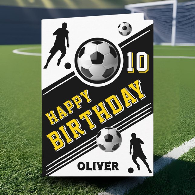 Modern Soccer Football Ball Player Birthday  Card (Creator Uploaded)