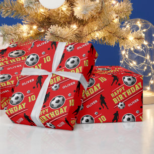 Modern Soccer Football Ball Player Birthday Wrapping Paper
