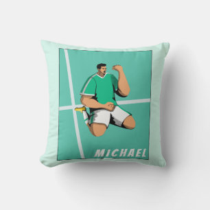 Modern Soccer Player Sports Theme Illustration Fun Cushion