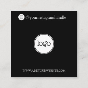 Modern social media add your logo photo QR code Square Business Card