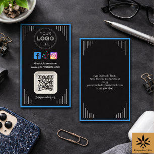 Modern Social Media   Instagram Facebook QR Code Business Card