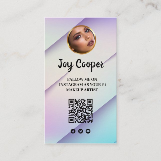Modern,Social Media ,Instagram Follow Me  Business Card (Front)
