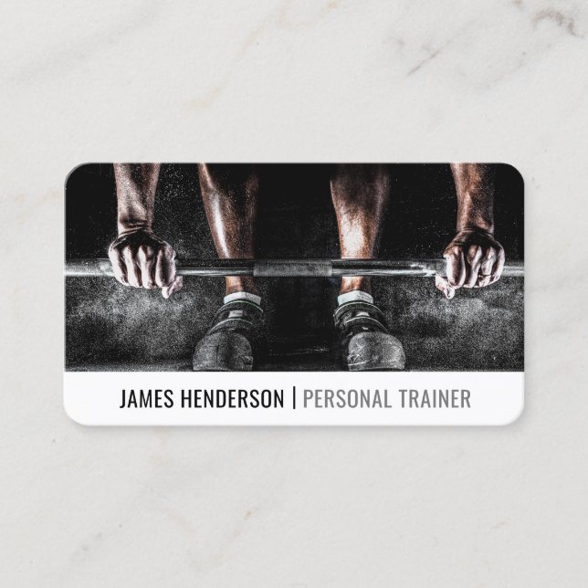 Modern Social Media Personal Trainer Business Card (Front)