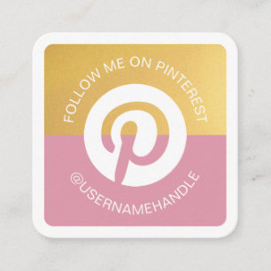 Modern Social Media Pinterest Follow Me Photo Square Business Card