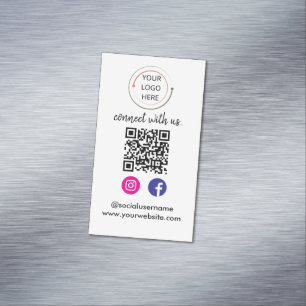 Modern Social Media QR Code   Minimalist Portrait  Magnetic Business Card