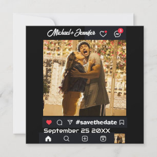 Modern Social Media Themed Custom Wedding  Save The Date