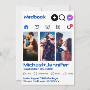 Modern Social Media-Themed Photo QR Code Wedding Invitation