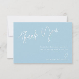 Modern Soft Blue Bridal Shower Thank You Card