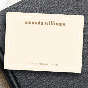 Modern soft cream colour custom name and text post-it notes