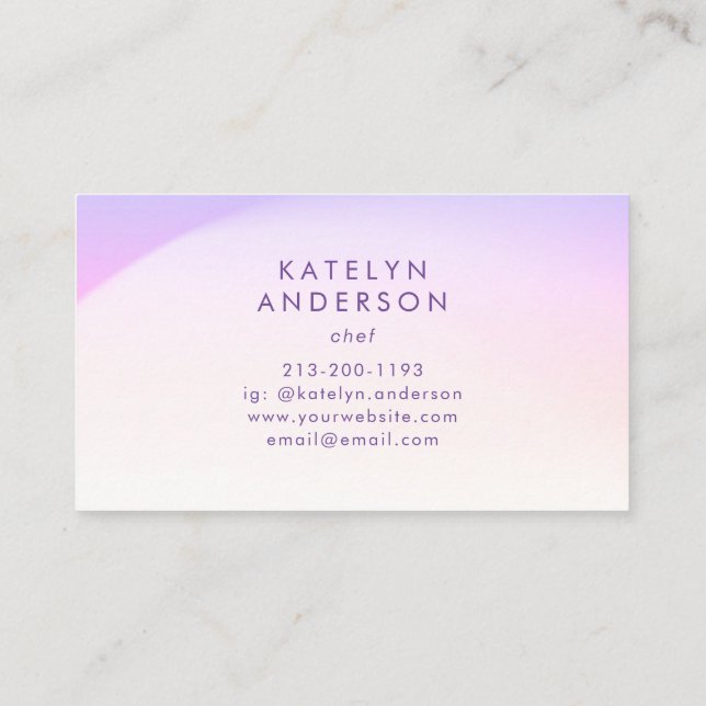 Modern Soft Gradient Minimalism Trend Original Business Card (Back)