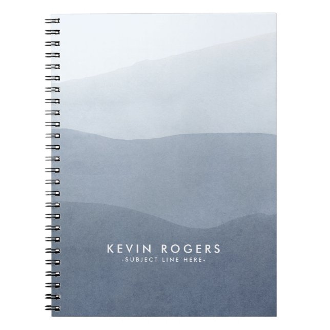 Modern Soft Grey Gradient Paper Texture Notebook (Front)