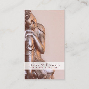 Modern Soft Mauve Mindfulness Healing Buddha Business Card