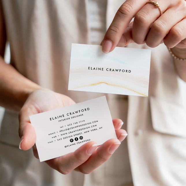 Modern soft pastel blush pink marble agate pattern business card (Modern soft pastel blush pink marble agate pattern)