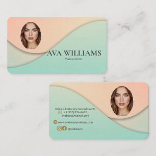 Modern Soft Pastel Makeup Artist Bridal Business Card