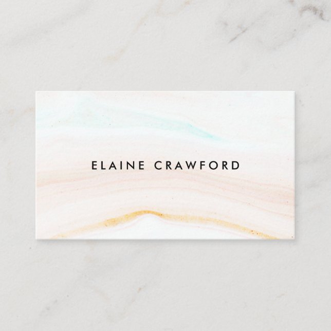 Modern soft pastel pink marble agate pattern business card (Front)