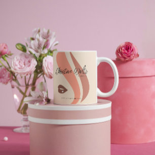 Modern Soft Peach and Earthy Makeup Artist Simple Coffee Mug