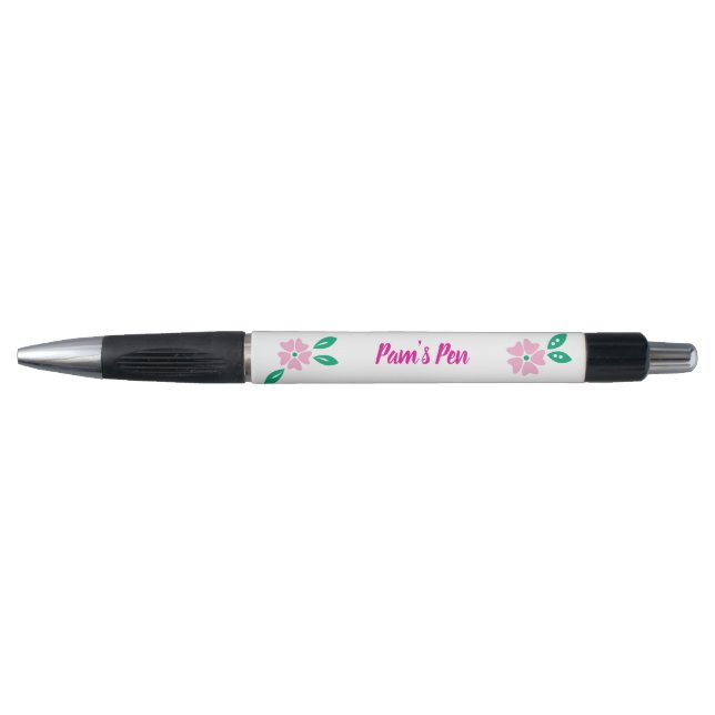 Modern Soft Pink Floral Name (Front)