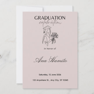 Modern Soft Pink Graduation Invitation