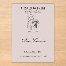 Modern Soft Pink Graduation Invitation