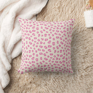 Modern Soft Pink Leopard Pattern Cushion