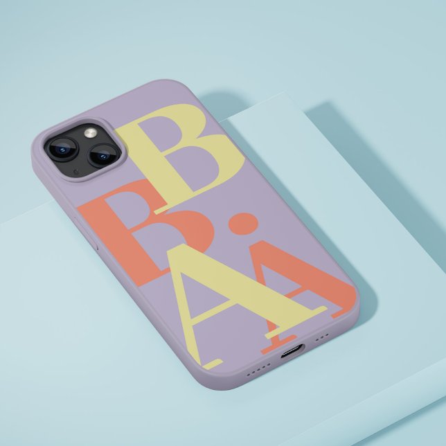 Modern soft Purple initial minimal contemporary iPhone Case (Creator Uploaded)