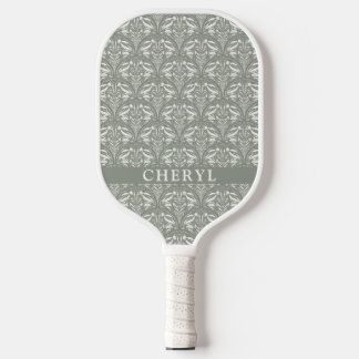 Modern Soft Sage Green Boho Personalised Pickleball Paddle