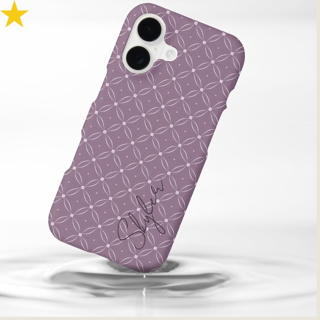 Modern Soft Violet Circle Tiles Custom Name  (Creator Uploaded)