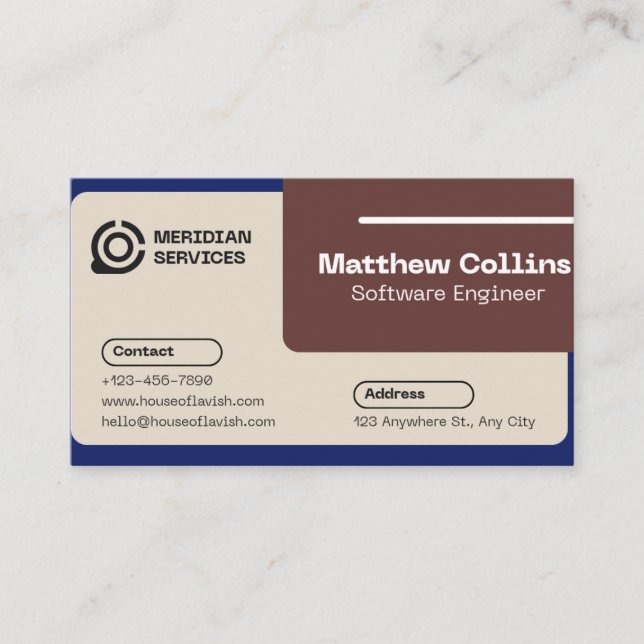 Modern Software Engineer IT Services Business Card (Front)