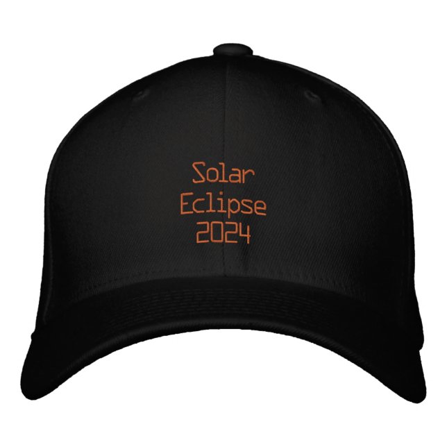 Modern Solar Eclipse 2024 Wool Embroidered Hat (Front)