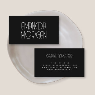 Modern solid black minimalist professional business card
