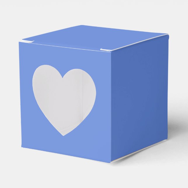 Modern Solid Blue Simple Chic Elegant Favour Box (Front Side)