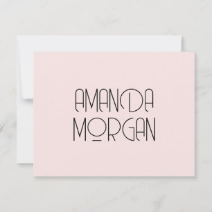 Modern solid blush pink minimalist professional card