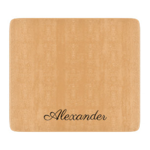 Modern Solid colour Peach template Black Script Cutting Board