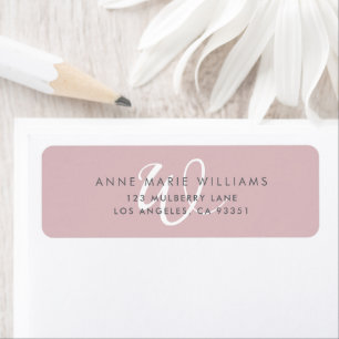 Modern Solid Dusty Lilac White Script Monogram