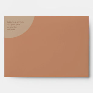 Modern Solid Geometric Light Terracotta Wedding Envelope