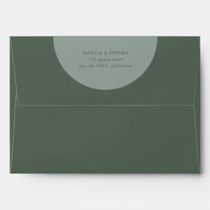 Modern Solid Geometric Moss Dark Green Wedding Envelope