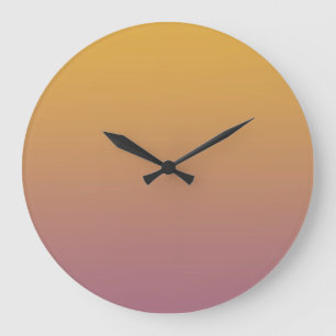 Modern Solid Ombre Orange Purple Sunset Sky Large Clock