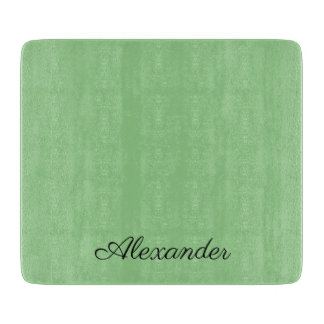 Modern Solid Sage Green template Black Script  Cutting Board