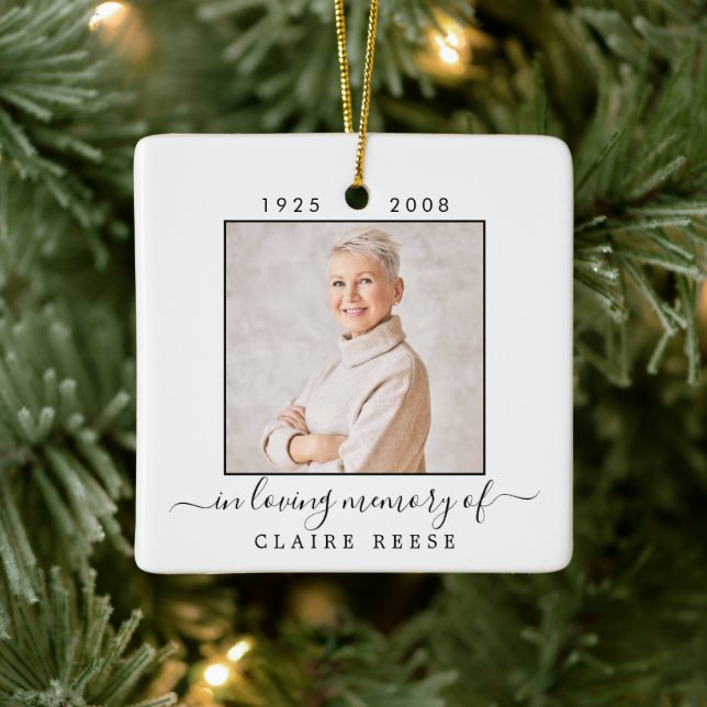 Modern Someone We Love Heaven Photo Ceramic Ornament (Tree)