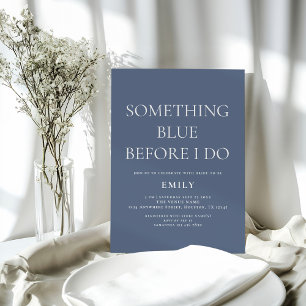 Modern Something Blue Before I Do Bridal Shower  Invitation