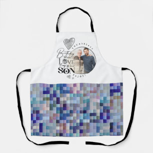 Modern Son , grandson Birthday Typography Photo Apron