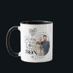 Modern Son , grandson Birthday Typography Photo Mug<br><div class="desc">This birthday greeting design is created specifically for a son and can also be meaningfully used for someone who is like a son, nephew or son-in-law, . It suits gifting from grandparents, parents, uncles, aunties, in-laws or anyone wishing to express love and pride toward a son figure. The design features...</div>