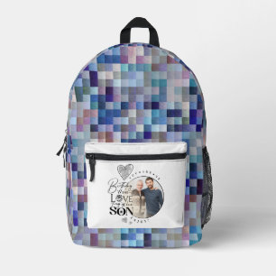 Modern Son , grandson Birthday Typography Photo Printed Backpack