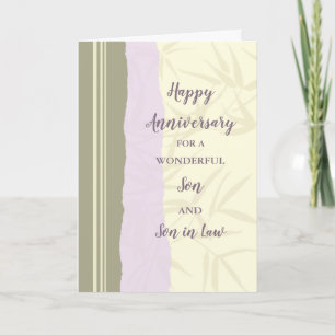 Modern Son & Son in Law Wedding Anniversary Card