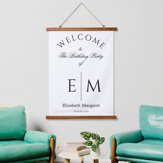 Modern Sophisticated Birthday Celebration Tapestry (Living Room)