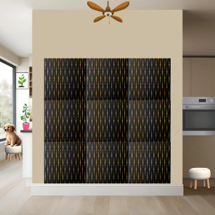 Modern Sophisticated Black and Gold Geometric Tile