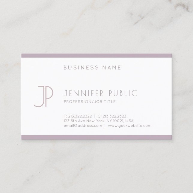 Modern Sophisticated Design Minimalistic Trendy Business Card (Front)