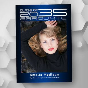 Modern Sophisticated Futuristic Photo Graduation Announcement