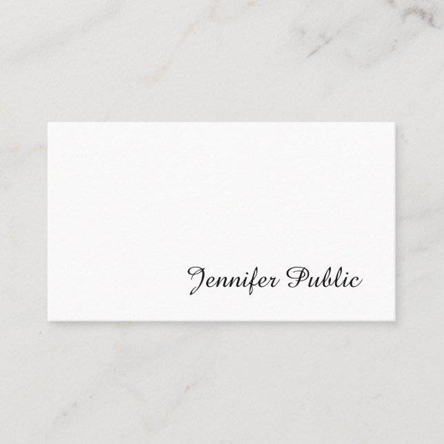 Modern Sophisticated Handwritten Script Sleek Business Card (Front)
