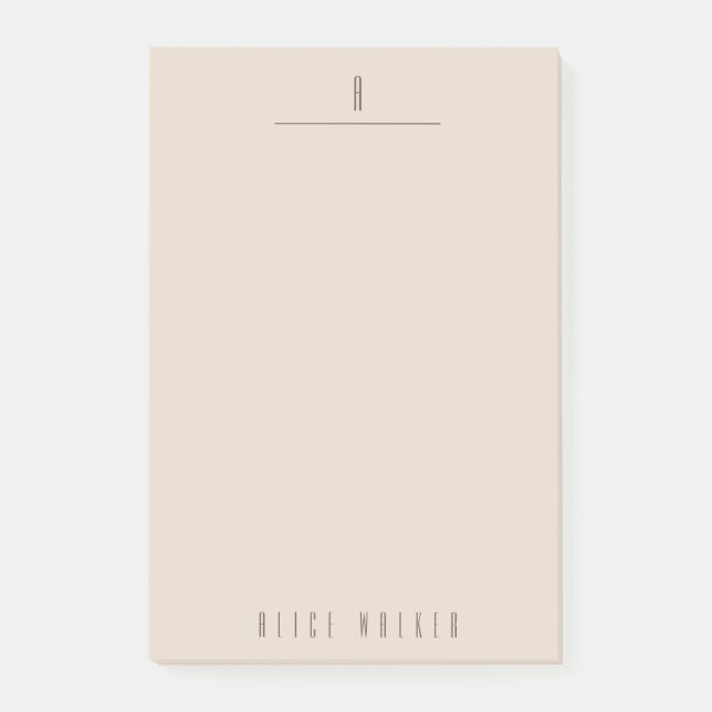 modern sophisticated monogram post-it notes (Front)